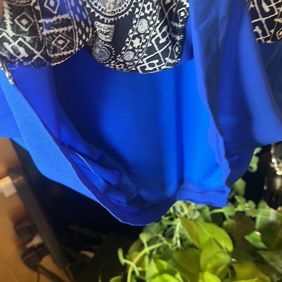 NWT Pure Chiffon dress with lining in a patchwork design &!funky sleeves! UK L - Picture 5 of 12